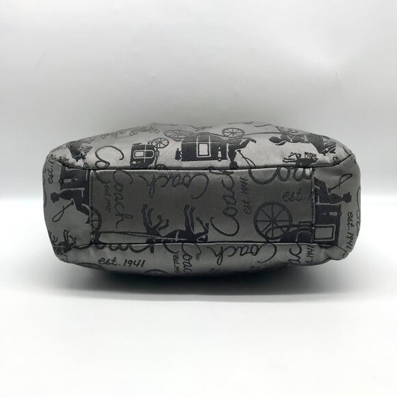 Coach  Gray Sateen Gallery Horse & Carriage East West Tote Bag F16583 - Picture 5 of 11